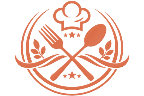 Cookflame logo - crossed fork and spoon with chef hat